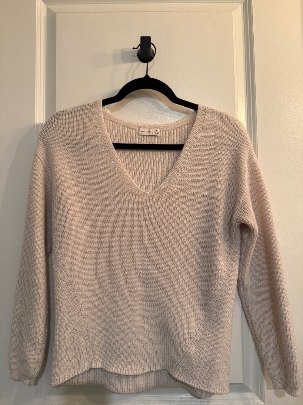 Gentle Fawn Baby Pink V-Neck Knit Pullover Sweater XS